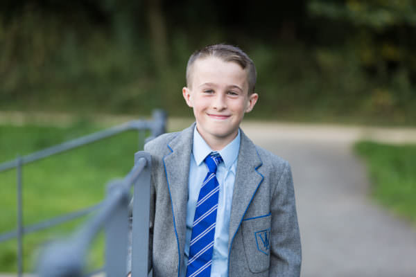 portrait shot of a young boy at his Bexley back to school mini photoshoot