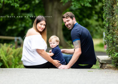 stunning portrait photograph of Bexley family with young baby at Lesnes Abbey in Abbey Wood