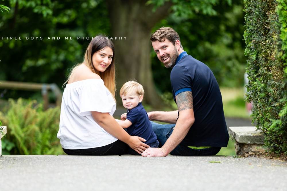 stunning portrait photograph of Bexley family with young baby at Lesnes Abbey in Abbey Wood