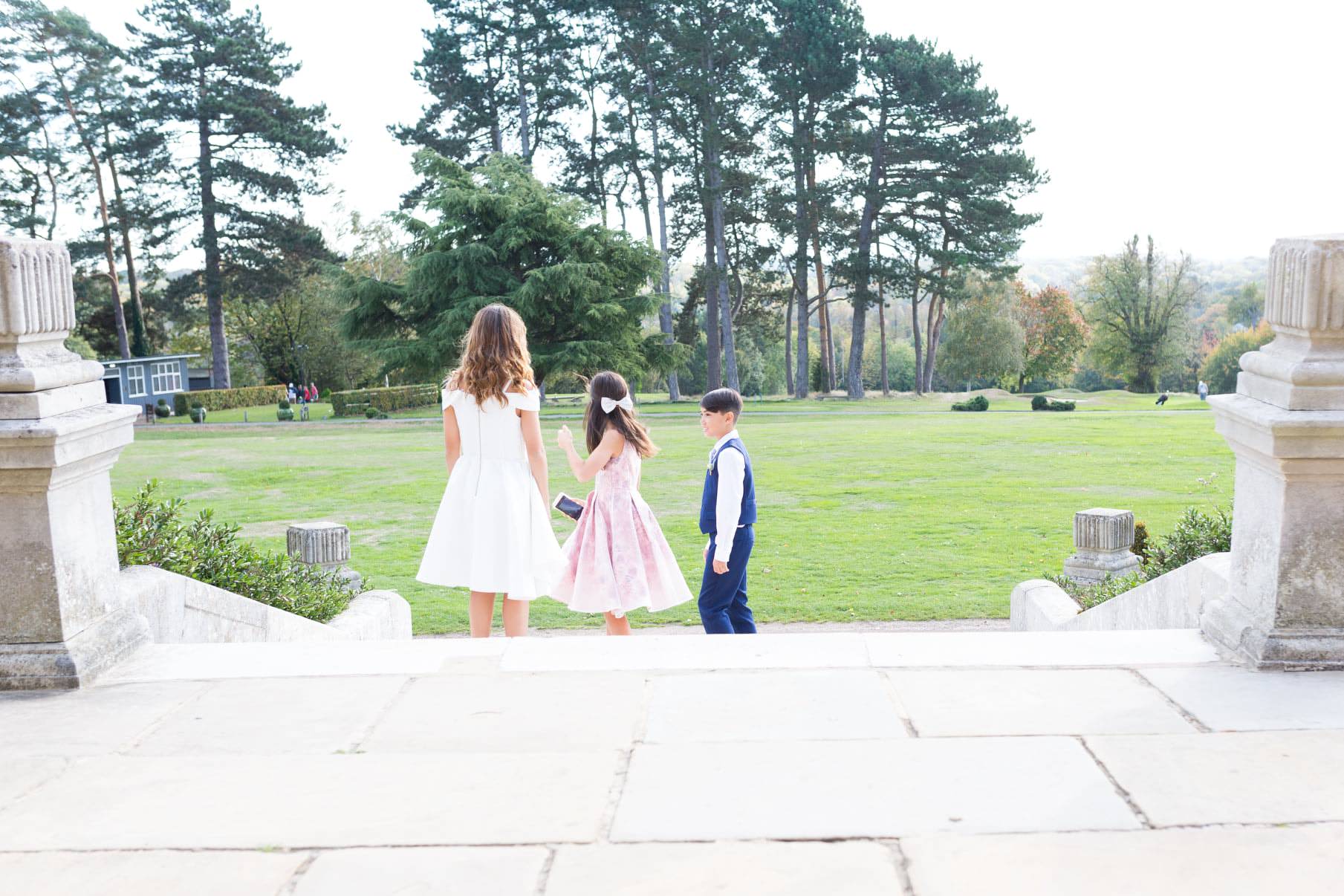 Children playing in the grounds at Selsdon Estate weddings Kent