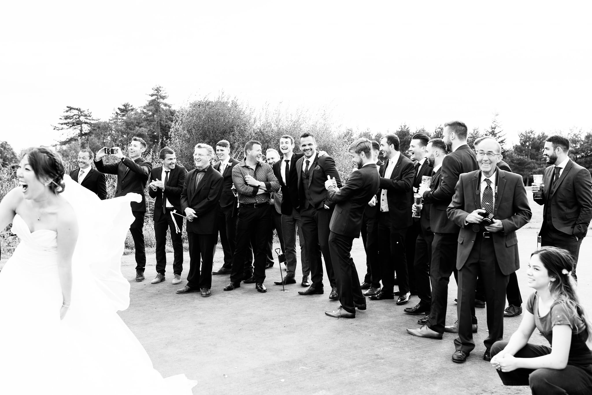 Whole group casual shot Selsdon park weddings Kent