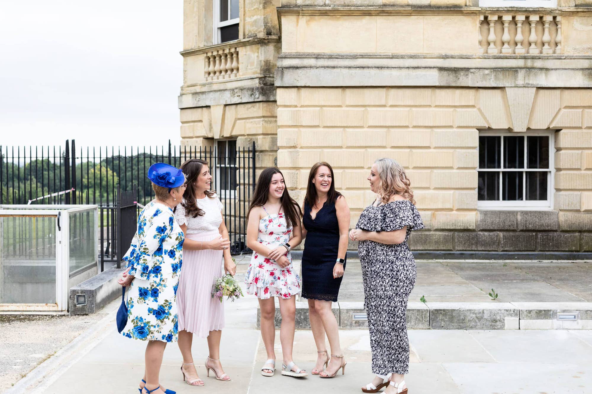 Bride and other ladies outside Danson House Bexleyheath shot at Kent micro wedding