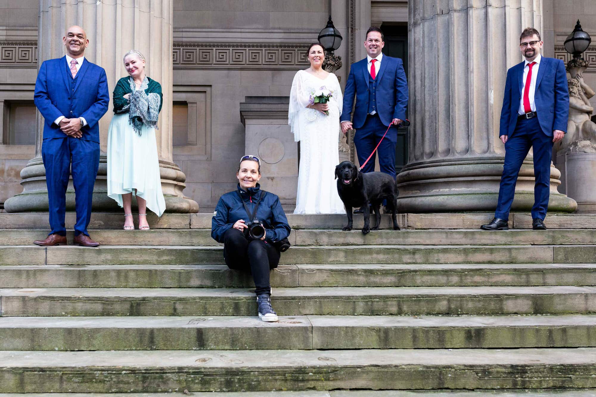 Micro wedding St Georges Hall Liverpool socially distanced with only 6 people by Kent Wedding photographer